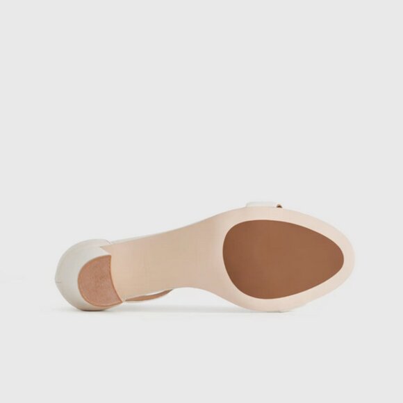 Quince Italian Leather 65mm Block Heel Bone Color Women’s Size 8 New with Box - Picture 14 of 15